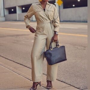 Banana Republic Twill Utility Wide Leg Jumpsuit